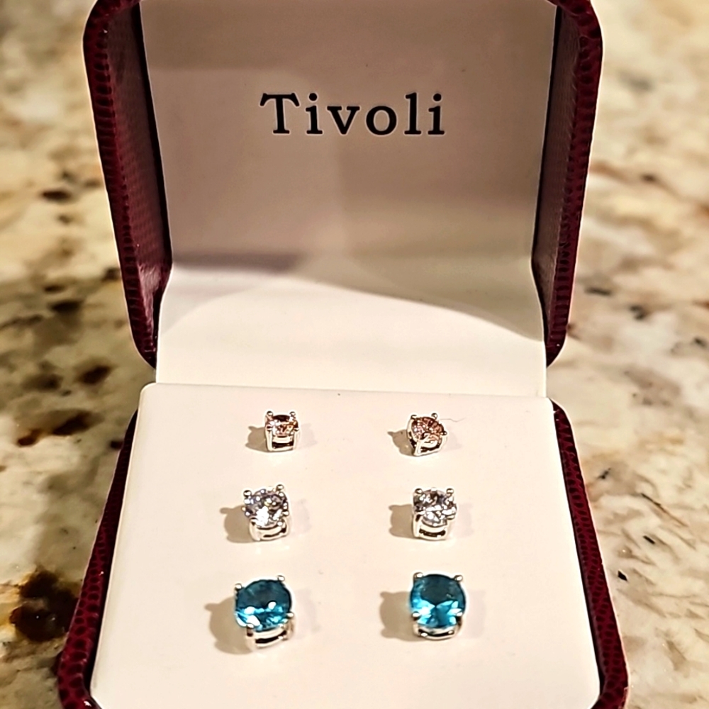 NIB 3 pairs Tivoli stud earrings
